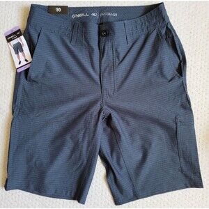 NWT O'Neill Men's Crossover 11" Hybrid Stretch Zip Pocket Cargo Shorts Blue 30